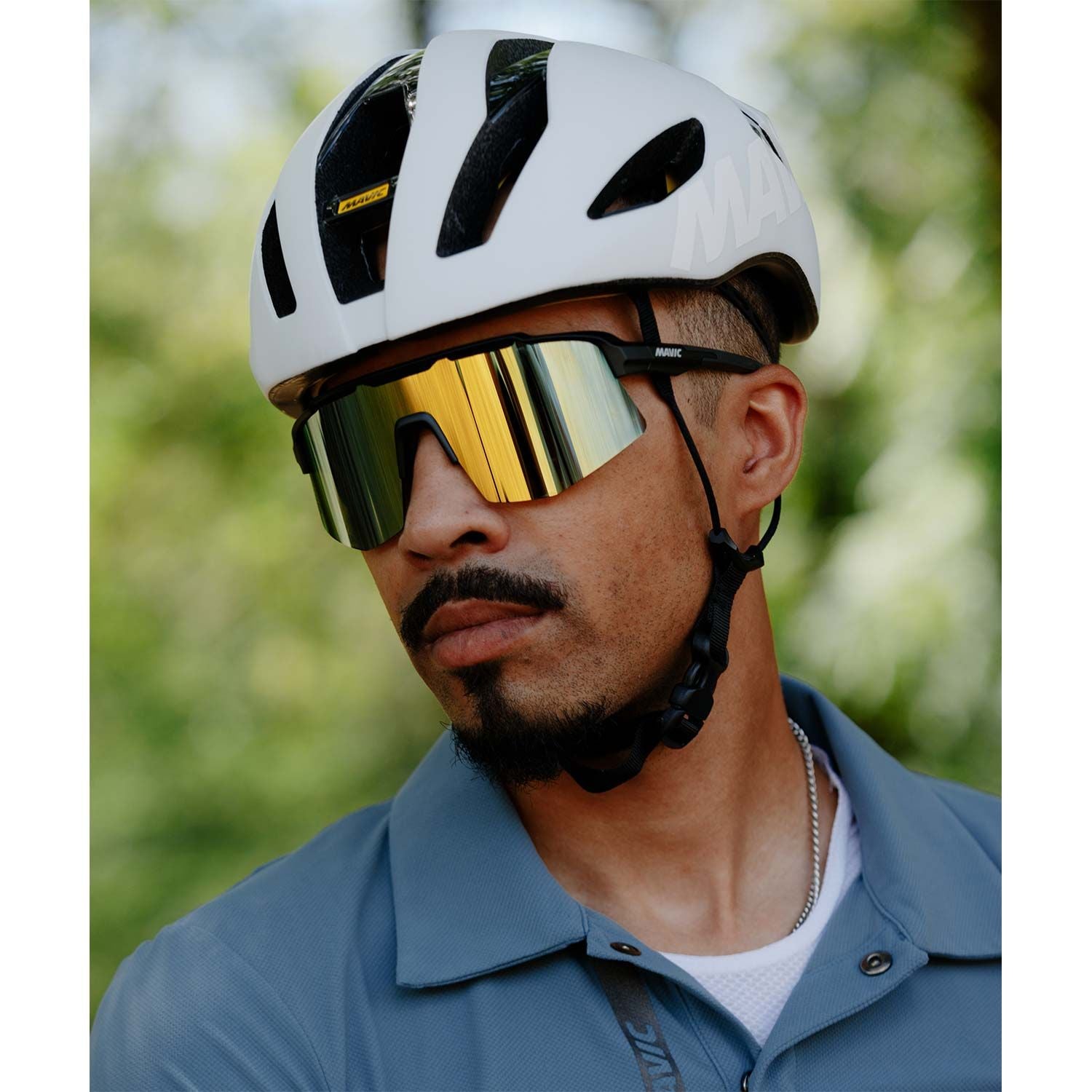 Mavic MVS Shield Cat 3 Gold/Blue Sunglasses Eyewear | Swinnerton Cycles