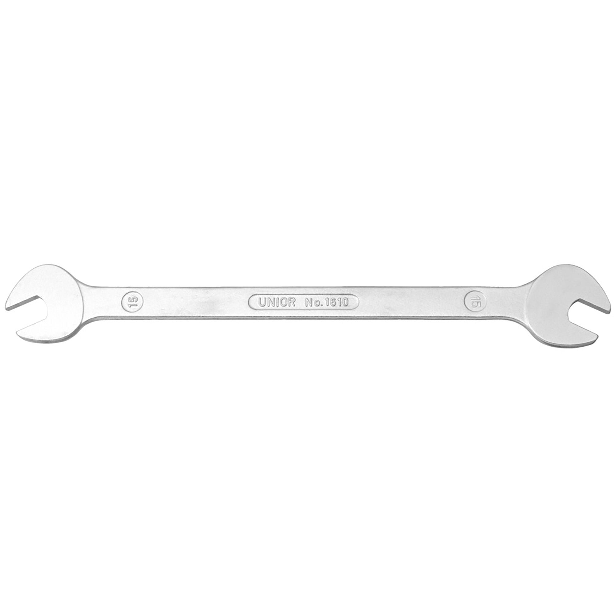 UNIOR double-ended pedal wrench with 15x15mm ends, durable bike tool for efficient pedal installation and removal.