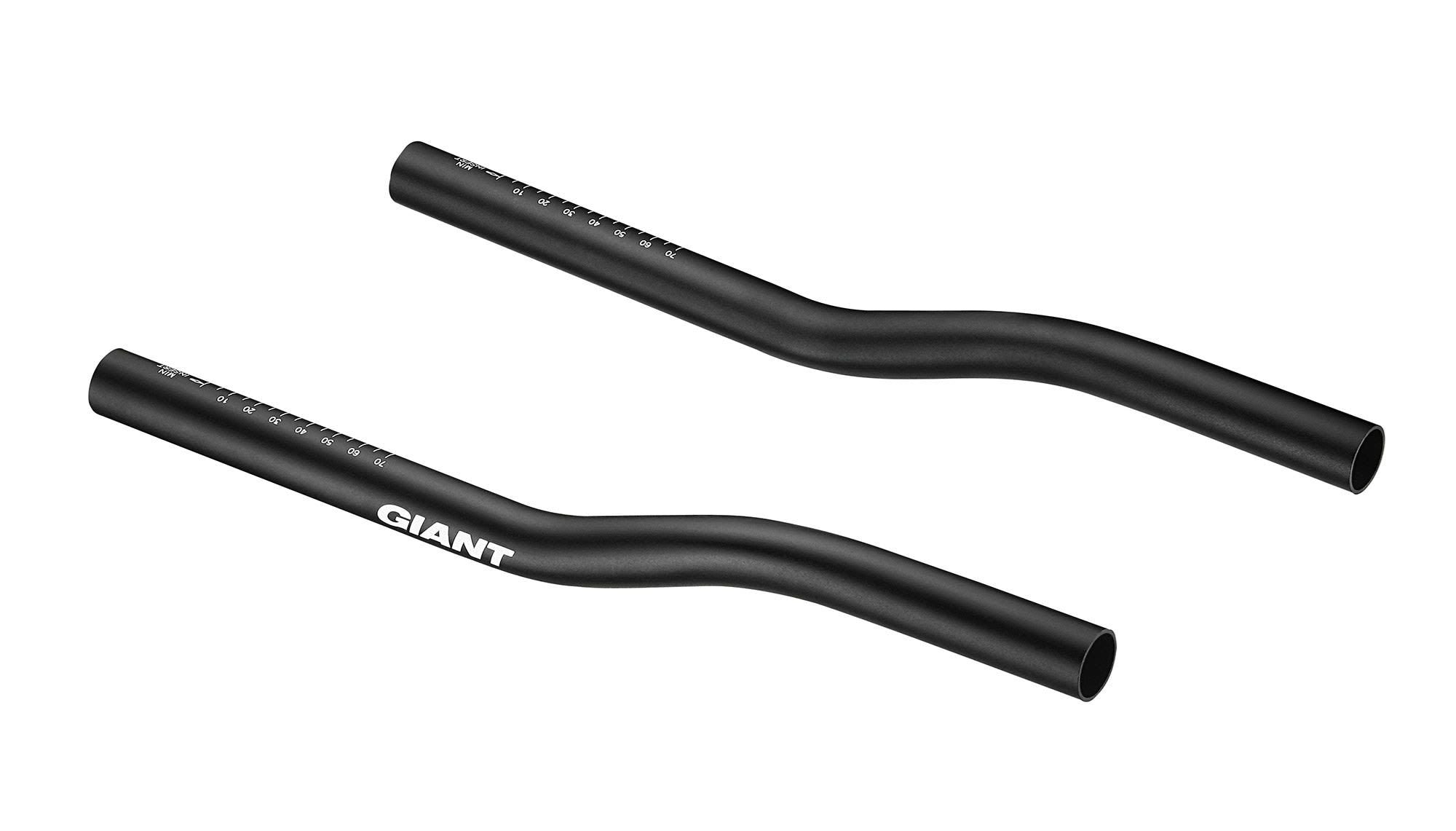 Giant Alloy S-Type Aero Handlebar for triathlon and time trial bikes, metal components with aerodynamic design and control grips