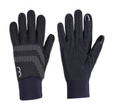BBB RaceShield WB2.0 winter gloves with touchscreen fingertips and reflective prints, designed for cold weather cycling.