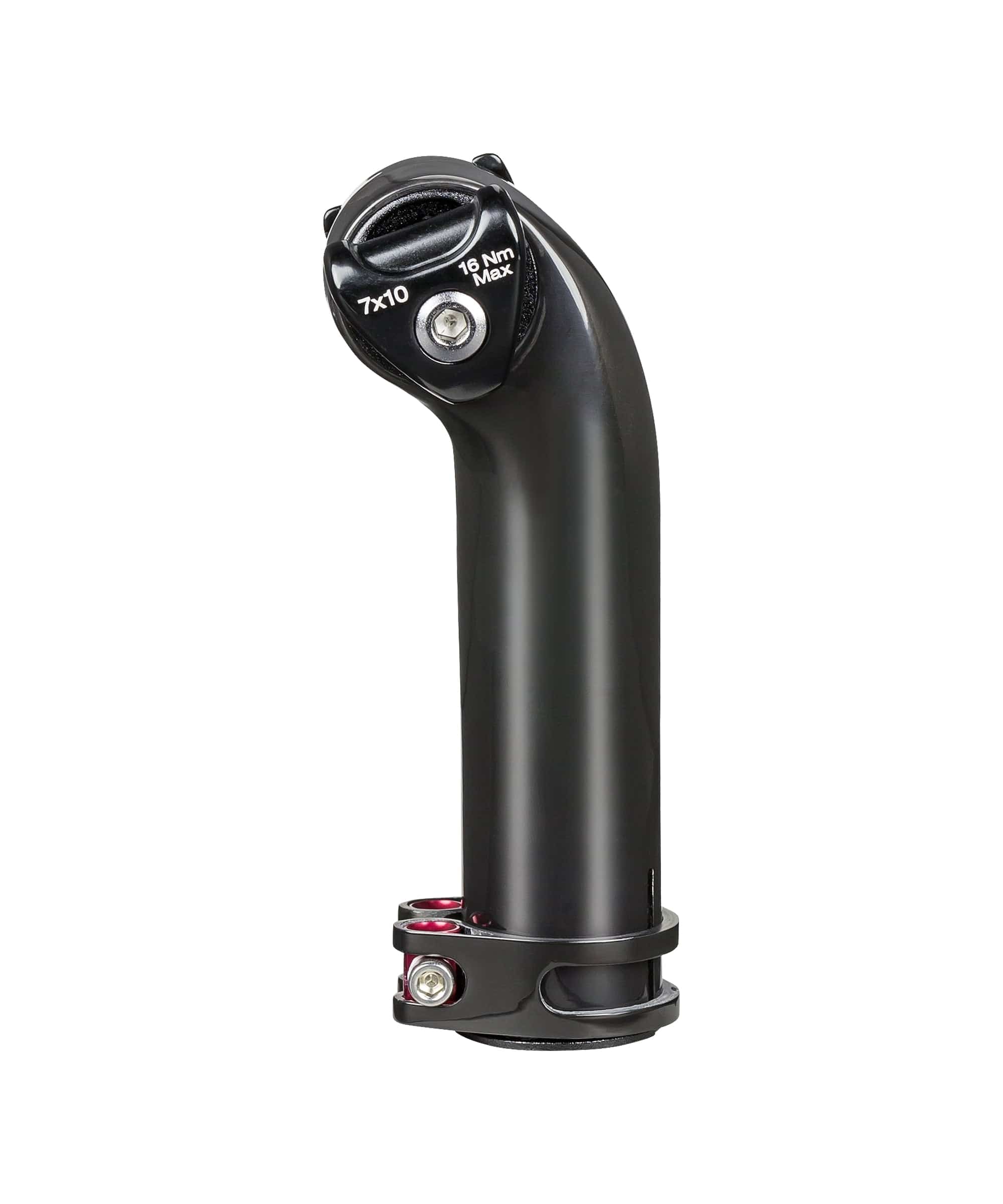 Bontrager round carbon seatpost mast cap with 10mm ears for Trek bikes, showcasing sleek carbon finish and mounting details