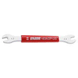 UNIOR double-sided Shimano spoke wrench in red, with 4.3mm and 4.4mm sizes, designed for bike wheel spoke adjustments.