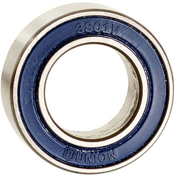 M Part MAX 3801V double row LLU bearing for heavy-duty bicycle suspension, showing the 12x21x8 bearing in a component image.