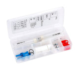 BBB BBS-101 disc brake bleed kit for Avid, Shimano, Magura, Hayes, and Sram, featuring workshop tools for brake maintenance.