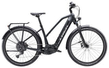 Trek Allant+ 7 Stagger 2025 electric hybrid bike for urban commuting, featuring a step-through frame and sleek design.