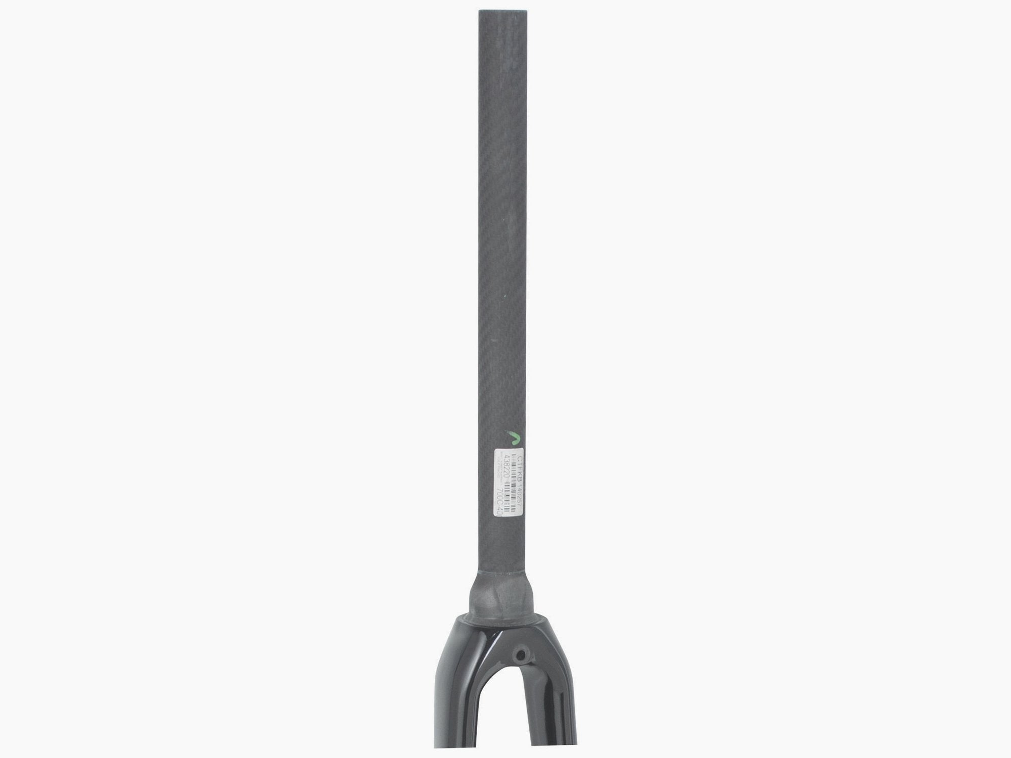 Trek Emonda SL road bike fork with 700C wheels and 40mm rake for precise steering, shown with sleek black finish and lightweight construction.