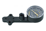 Topeak JoeBlow Ace bike tire pressure gauge in black, displaying accurate inflation readings for cycling accessories