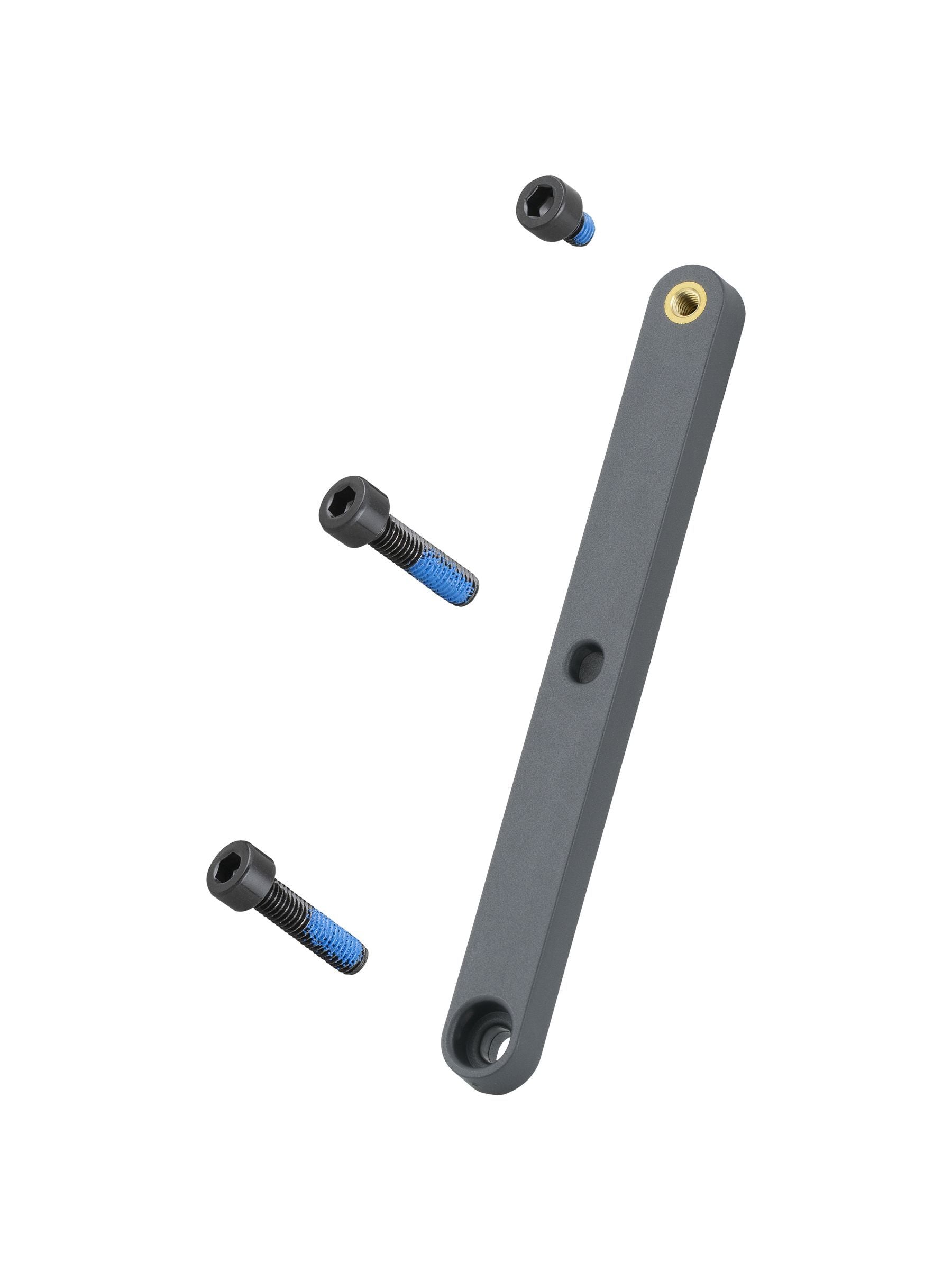Trek Checkpoint third bottle cage adapter with bolts in black, designed for bike components, shown installed on a bicycle.