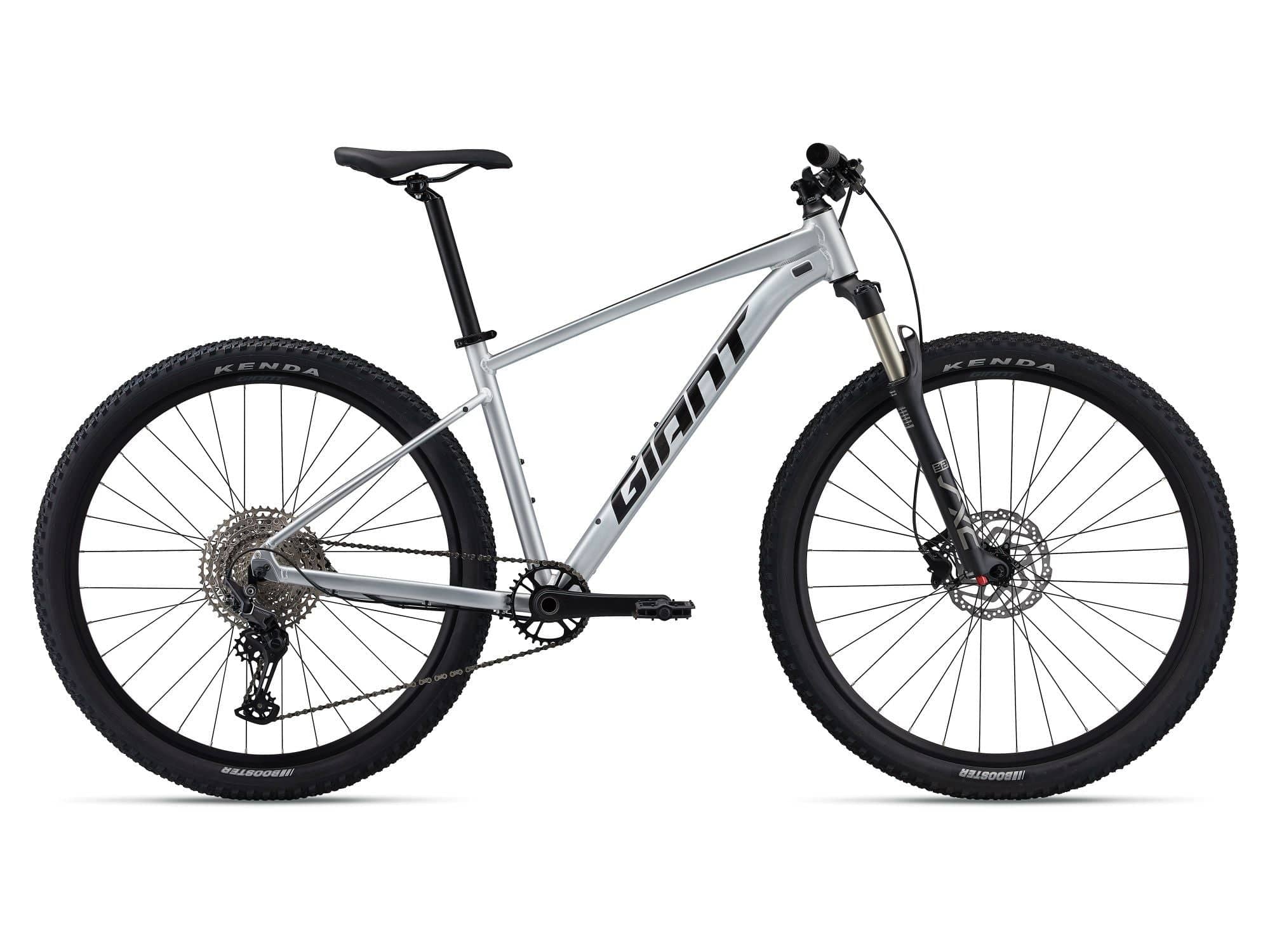 Giant Talon 0 2024 mountain bike with Shimano Deore M6100 disc brakes and XL frame, ready for trail riding.