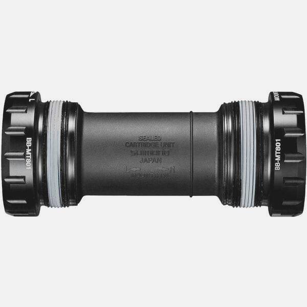Shimano BB-MT801 bottom bracket cups for FC-MX70/MX71 HollowTech II, installed in a 68mm shell for mountain bike components.