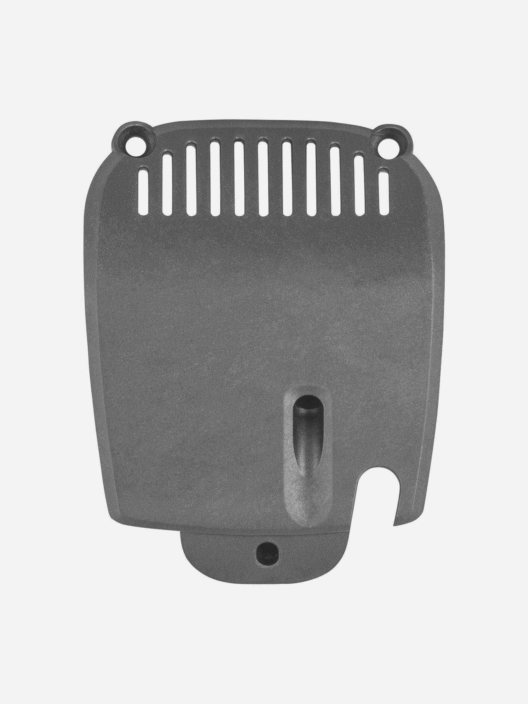 Black Trek Domane+ AL BB motor cover, a protective accessory for bike motor components, shown in a close-up image.
