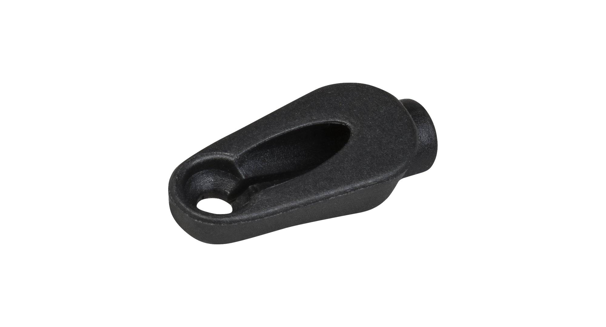 Trek hydraulic housing front frame grommet in black for bike cable routing, component detail showing cylindrical rubber part