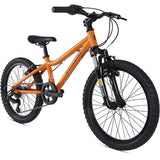 Ridgeback MX20 kids bike with Suntour fork, suitable for ages 6-10 and riders 120-140cm, shown with colorful frame and handlebars.