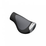 Ergon GP1 Evo single twistshift grips in black and grey with aluminium clamp for Nexus and Rohloff bike components.