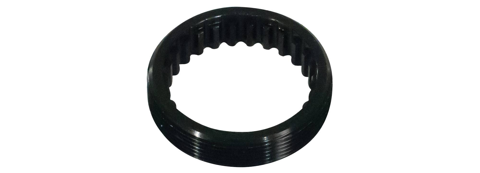 Bontrager DT240 rear hub aluminum ring nut in grey for 130/135mm OLD bike component, replacement part.