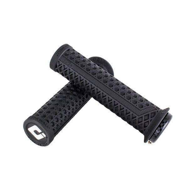 ODI Vans V2.1 MTB lock-on grips with single-clamp system for mountain bikes, featuring textured rubber for improved grip and control.