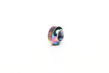 Fatty's tubeless valve nut with oil slick finish, durable component for secure sealing of tubeless valve stems.