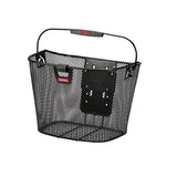 Rixen-Kaul KlLICKfix Unilux 16L black bike basket with light holder mounted on a bike for accessories and storage.