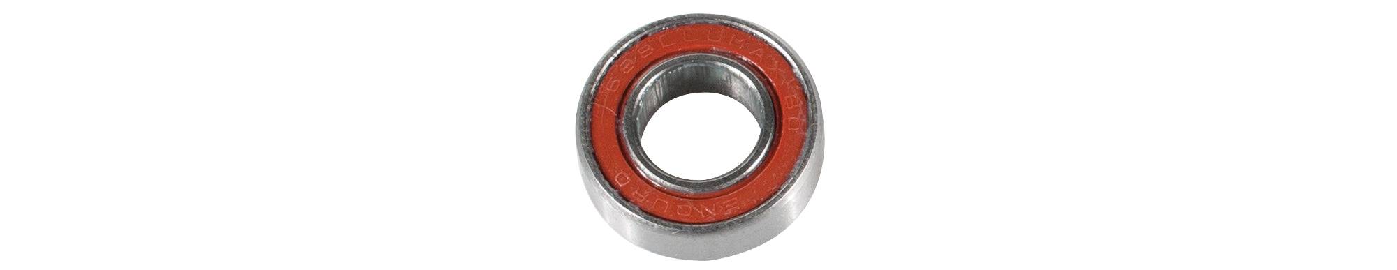 Trek full suspension bike component with grey and red sealed bearing, 8x16x5mm size, for replacement or repair.