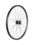 Bontrager Kovee TLR 27.5-inch MTB front wheel with 32 holes and 6-bolt disc mount in black, no cassette included.