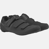 Shimano RC1 unisex road cycling shoes with stiffness 6 sole, featuring black design and secure lacing for performance riding
