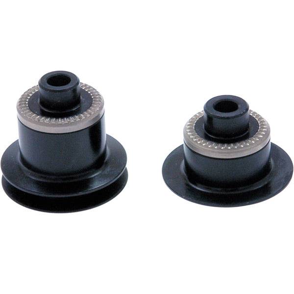 DT Swiss rear wheel conversion kit with 135mm quick release for 11-speed road bikes, showcasing the components and axle hardware.