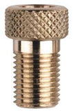 Weldtite brass bicycle pump adaptor connecting valves, durable and corrosion-resistant for reliable inflation.