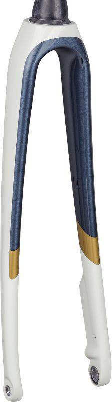 Trek 2019 Domane SL6 women's road bike disc fork, replacement component, black with silver accents, mounted on bike.