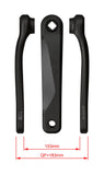 FSA Ebike chainset CK-220 black crankset with JIS 20mm spindle for Yamaha and Shimano motor bikes, showing the crank arms and chainring.