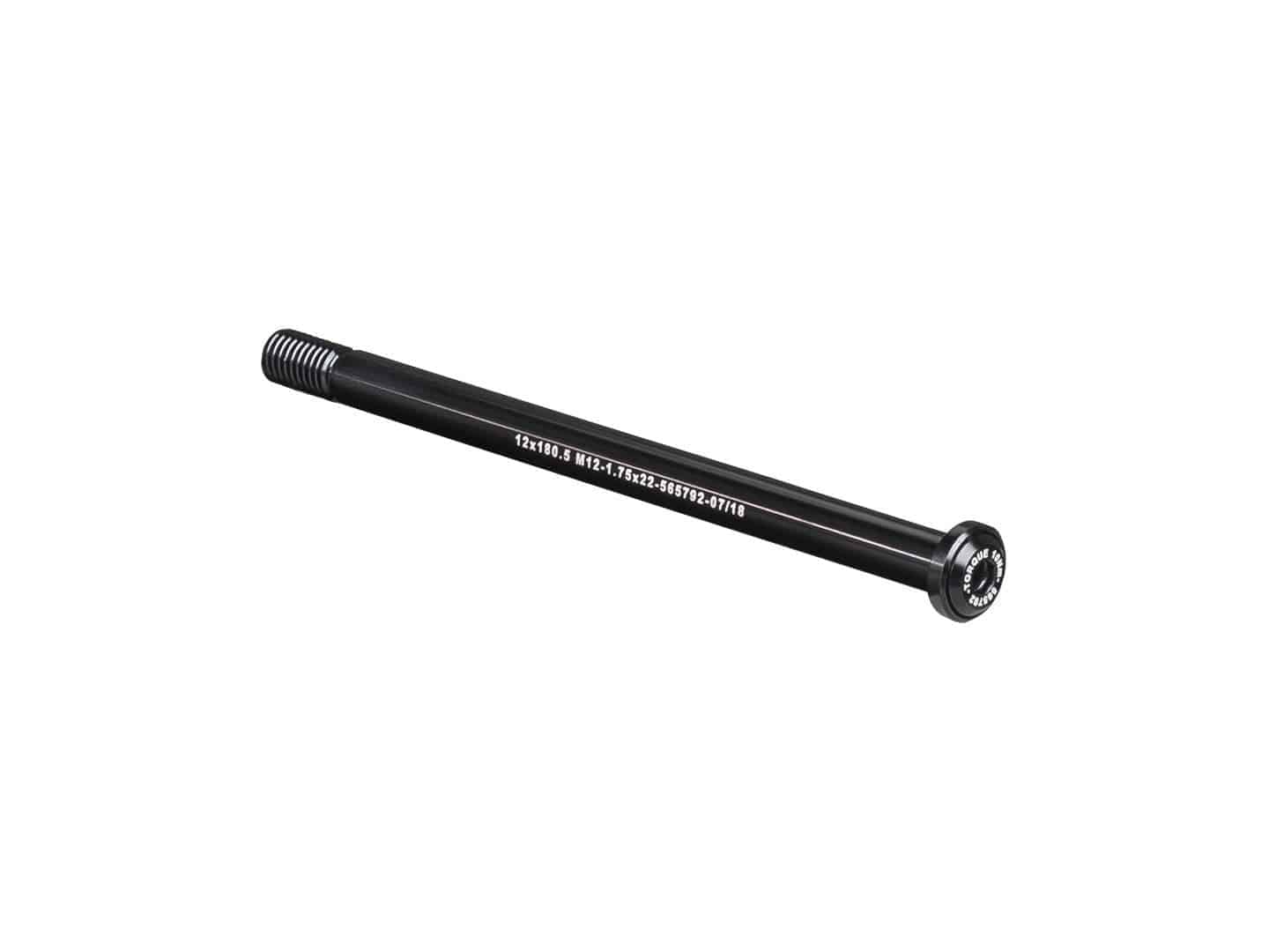 Bontrager Switch Lever Rear Thru-Axle 180.5mm black with hex key for bike component installation.