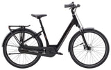 Trek District+ 2 Lowstep electric hybrid bike for urban commuting, featuring a sleek frame and electric motor for city travel.