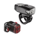 Lezyne KTV Drive and Femto USB bike lights in black, rechargeable LED accessories with IPX7 water resistance for cycling safety