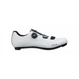 Fizik R5 Tempo Overcurve road cycling shoes with BOA IP1 dial and Velcro strap, featuring sleek black design and breathable mesh.