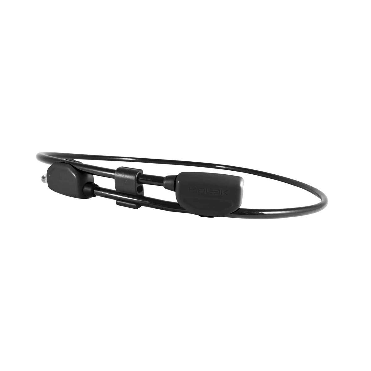 Hiplok wearable bike cable lock with POP waist fastening, adjustable 24-42 inches, shown secured around a rider's waist.