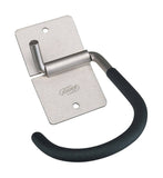 BBB BTL-26 adjustable wall-mounted bike storage hook with metal construction and padded support for secure bike hanging.