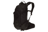 Black Ergon BA2 All-Mountain backpack with adjustable fit, helmet carrier, 10L capacity, shown with straps and compact design.