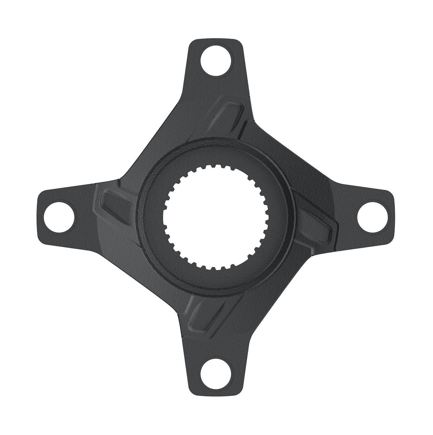 FSA Yamaha Ebike Spider for PW-X3 1x chainring drivetrain upgrade, close-up view of bike component in metallic finish.