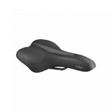Selle Royal Float Slow Fit Moderate Black men's bike saddle with finishing kit, featuring ergonomic design and durable components.