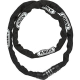 ABUS Steel-O-Chain 4804C/110 BK bicycle lock with black steel chain and combination lock for bike security