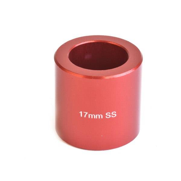 Wheels Manufacturing 17mm axle spacer for WMFG Over Axle Kit bicycle repair workshop tool, shown in close-up.
