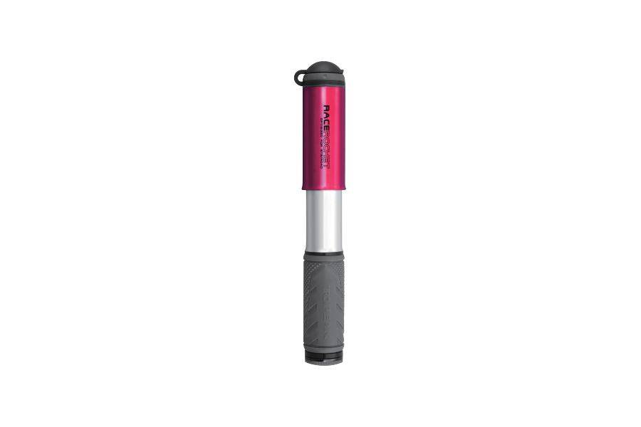 Topeak Race Rocket portable bike pump with Presta and Schrader valves for efficient inflation and cycling accessories.