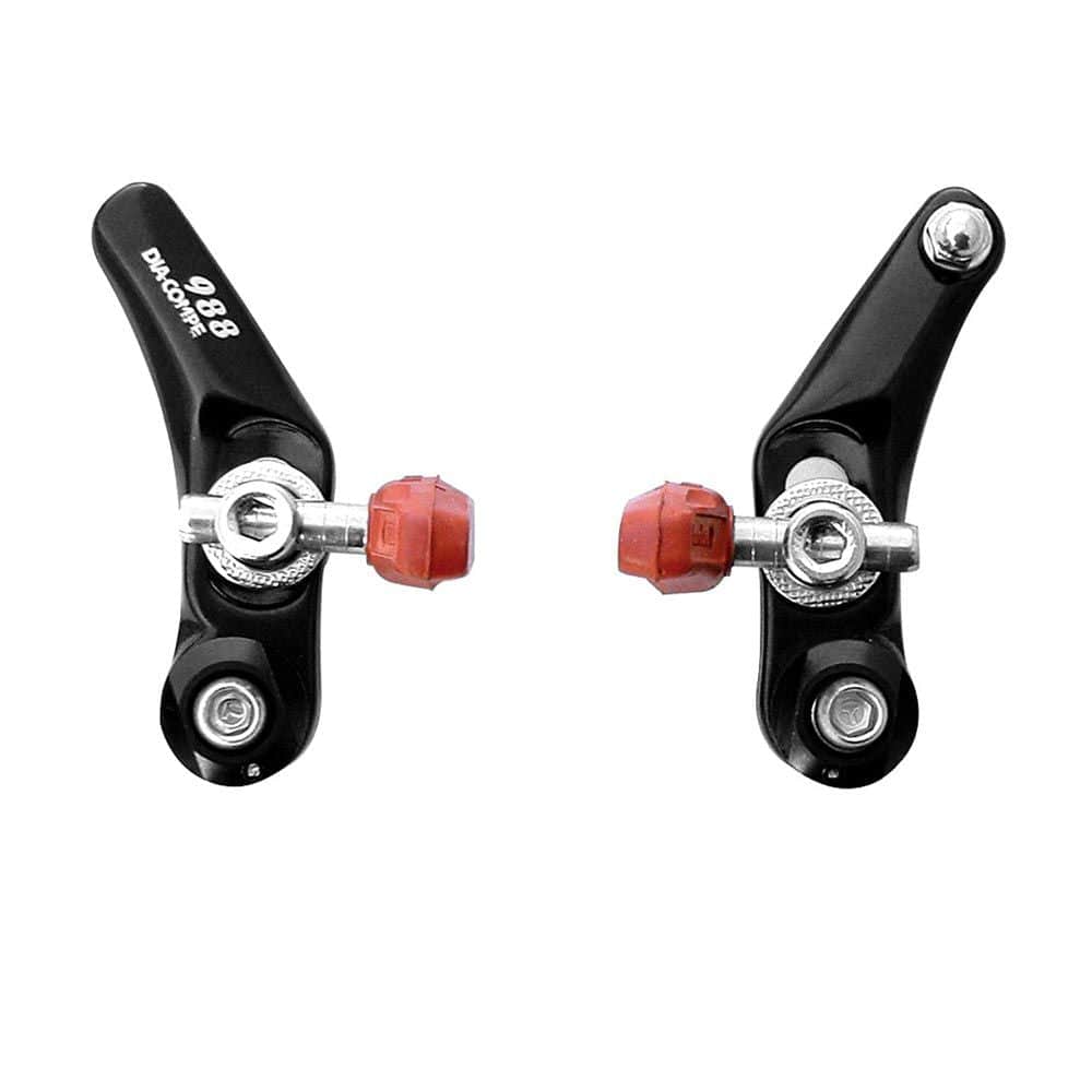 Dia-Compe DC988 cantilever brakes for cyclocross bikes, front and rear use, shown on a bike. Durable component for reliable stopping power.
