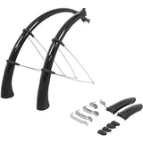 Black M Part QF Quick Fit 700x38mm road bike mudguards with rubber tail, designed as durable bike accessories.