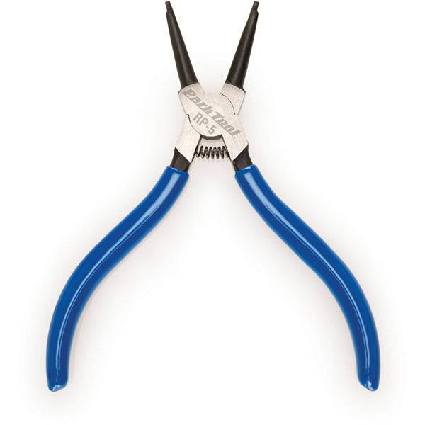 Park Tool RP-5 Snap Ring Pliers for internal circlips, 1.7mm straight tips, used in suspension and hydraulic system repair.