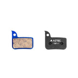Aztec organic disc brake pads for Sram HRD Red 22 and Force 22 bicycle braking systems, close-up view of the brake pad components.