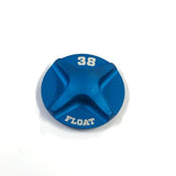 Set of 10 Fox 38 FLOAT Air Topcap AI 2021 blue replacement components for mountain bike suspension forks.