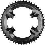 Shimano Dura-Ace FC-R9100 53T-MW 11-speed road bike outer chainring showing teeth and black finish for high-performance cycling.