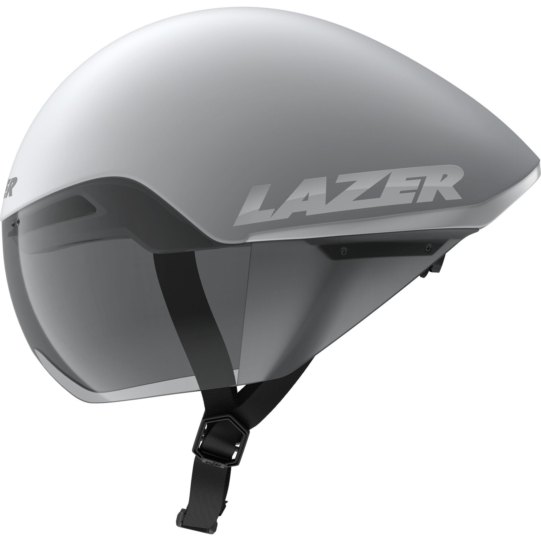 Lazer Victor KinetiCore aerodynamic cycling helmet with panoramic visor, lightweight design, and adjustable straps for safety.