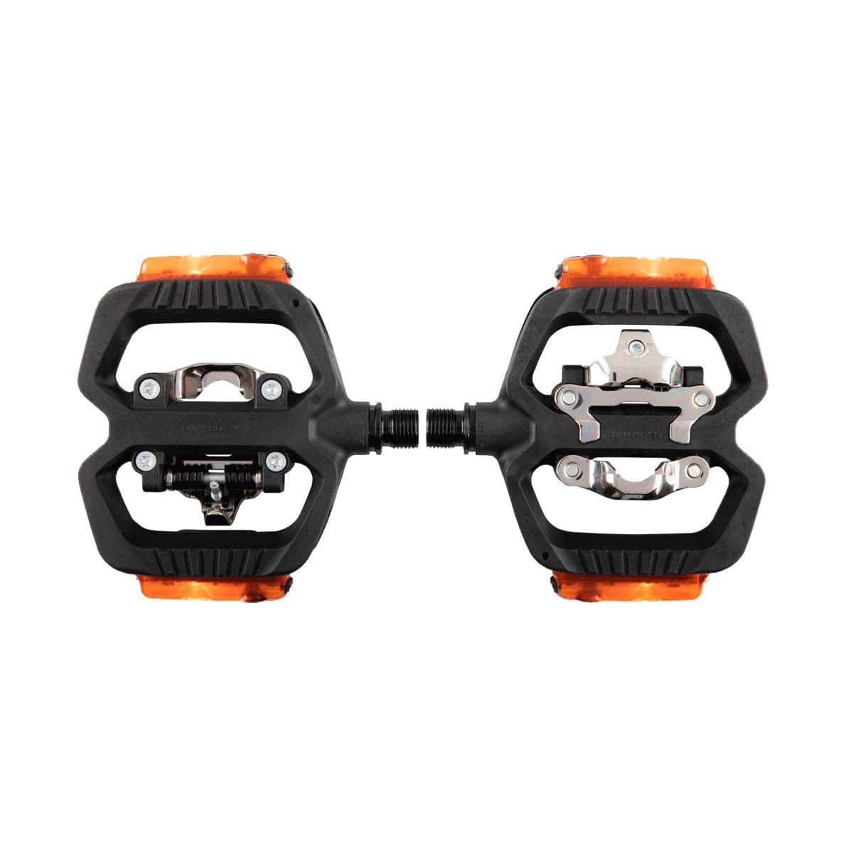 LOOK Geo Trekking Vision pedals with clipless and flat sides, featuring built-in VISION lights for versatile cycling components