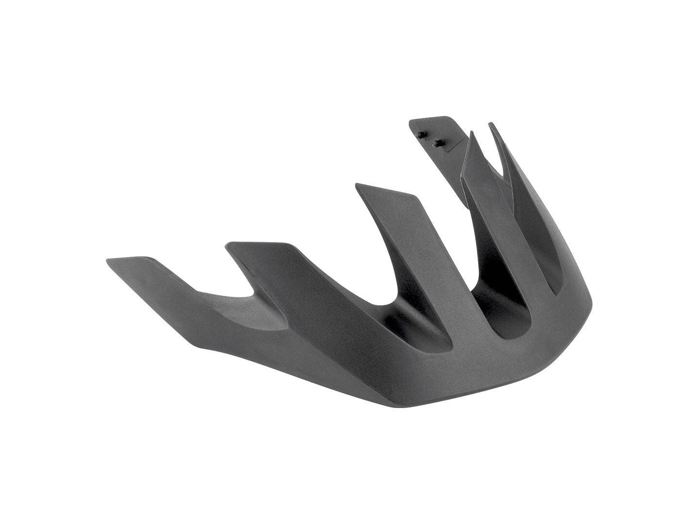 Black Trek Tyro youth bike helmet with visor for sun and rain protection, shown attached to the helmet in the image.